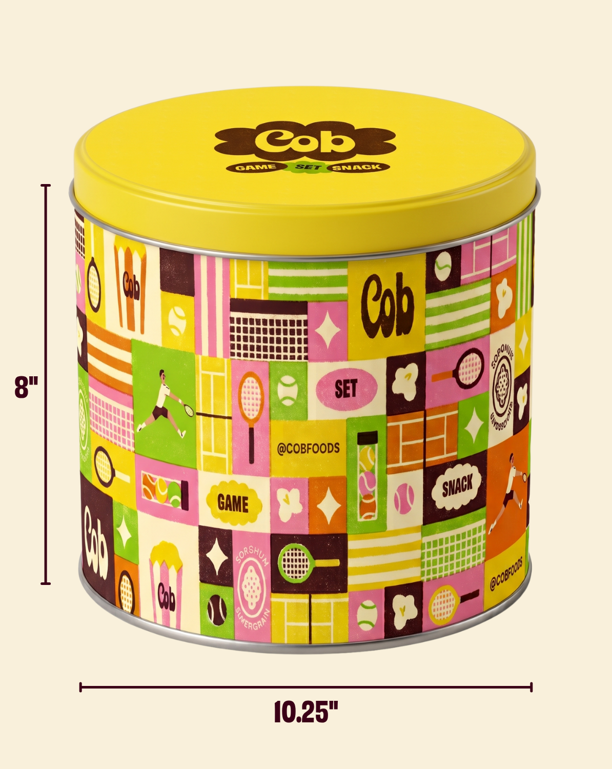 Game. Set. Snack. Tin